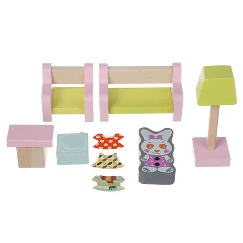 Hračky panenky CUBIKA - Cubik 15030 Obývací pokoj - dřevěný nábytek pro panenky