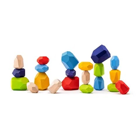 Dřevěné hračky Woody Balanční hra Dřevěné kameny, 21 ks