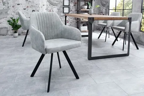 Luxusní jídelní židle Estila Designová vintage židle Lucca šedá