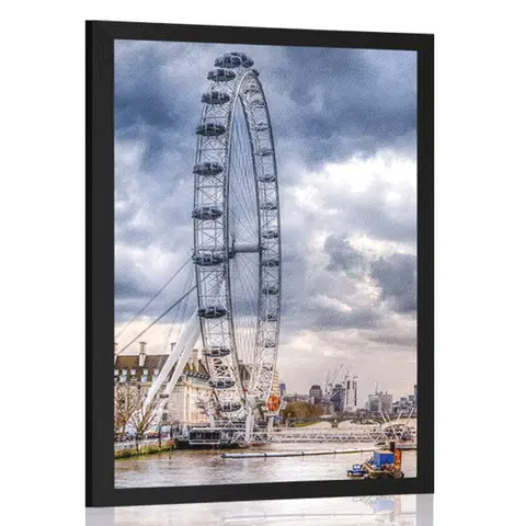 Města Plakát jedinečný Londýn a řeka Temže