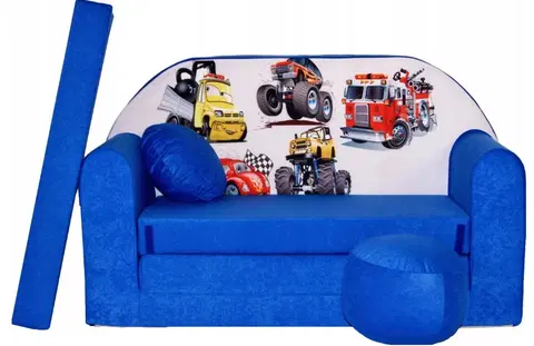 Dětské sedačky Modrá dětská pohovka 98 x 170 cm Cars