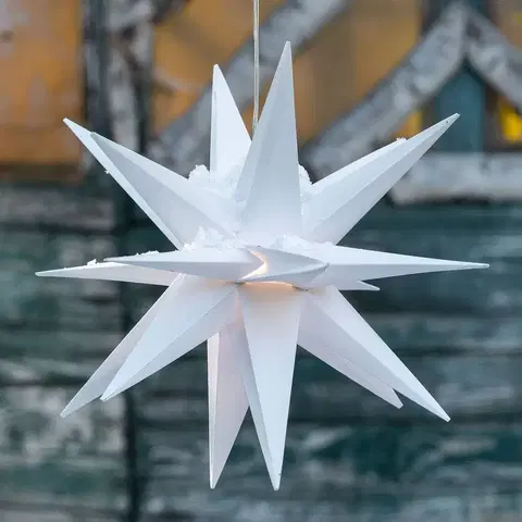 Vánoční světelná hvězda STERNTALER LED dekorační hvězda, 18cípá hvězda, Ø 25 cm, bílá