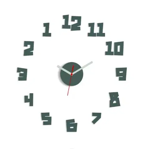 Nalepovací hodiny ModernClock 3D nalepovací hodiny Crazy šedé