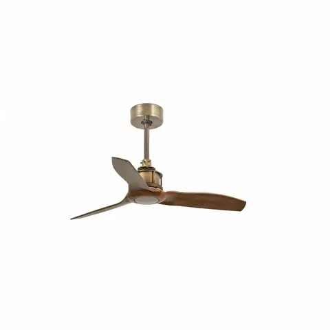 Ventilátory FARO JUST FAN XS, starozlatá/dřevo, stropní ventilátor 81cm