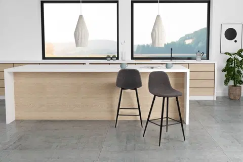 Barové židle Dkton Designová barová židle Nayeli šedá a černá 91 cm