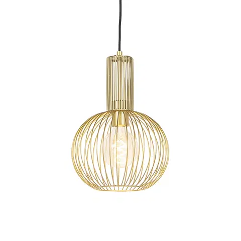 Zavesna svitidla Designová závěsná lampa zlatá - Wire Whisk