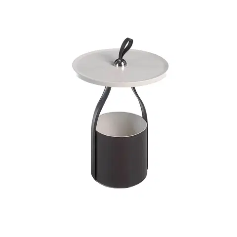 Luxusní a designové příruční stolky Estila Designový příruční stolek Forma Moderna s koženou podstavou 61cm