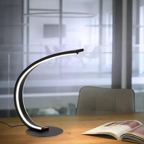 Inteligentní stolní lampy Q-Smart-Home Paul Neuhaus Q-VITO LED stolní lampa ohnutá černá