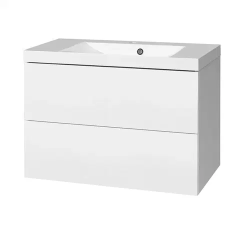 Koupelnový nábytek MEREO Aira, koupelnová skříňka s umyvadlem z litého mramoru 81 cm, bílá CN711M