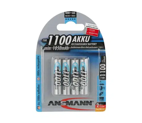 Baterie primární Ansmann Ansmann 07521 Micro AAA - 4ks nabijecí baterie AAA NiMH1,2V/1050mAh 