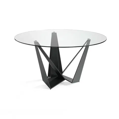 Designové a luxusní jídelní stoly Estila Skleněný kulatý jídelní stůl Urbano 130-150cm