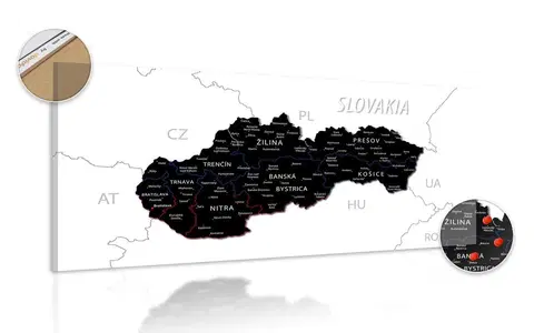 Obrazy na korku Obraz na korku moderní mapa Slovenska