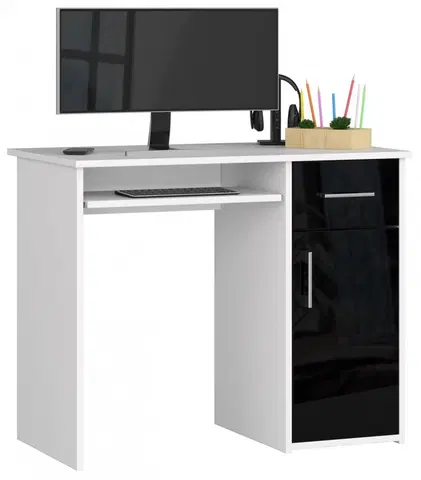 Psací stoly Ak furniture Volně stojící psací stůl Pin 90 cm bílý/černý