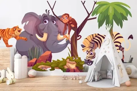 Zvířátka Nálepka na zeď pro děti animovaná zvířata Madagaskar