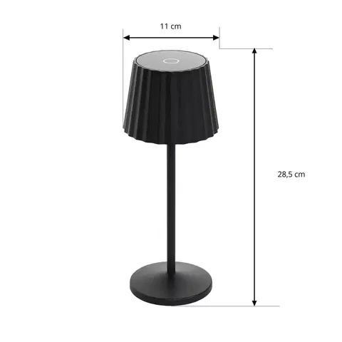 Venkovní osvětlení terasy Lindby Nabíjecí stolní lampa Lindby LED Esali, černá, sada 2 kusů
