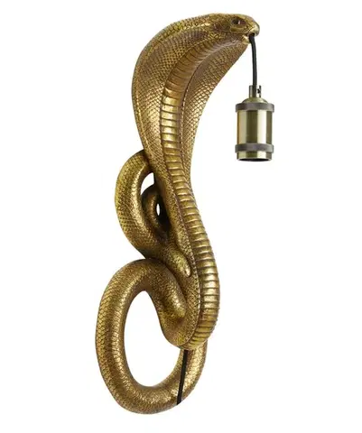 Svítidla Bronzová antik nástěnná lampa Cobra Snake bronze - 18*18*52 cm / E27 Light & Living 3123818
