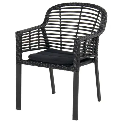 Zahradní židle a křesla Patricia zahradní jídelní židle - černá