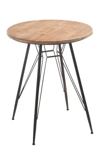 Barové židle Dřevěný kovový stolek Bistro - Ø 64,5 * 75,5cm J-Line by Jolipa 80356
