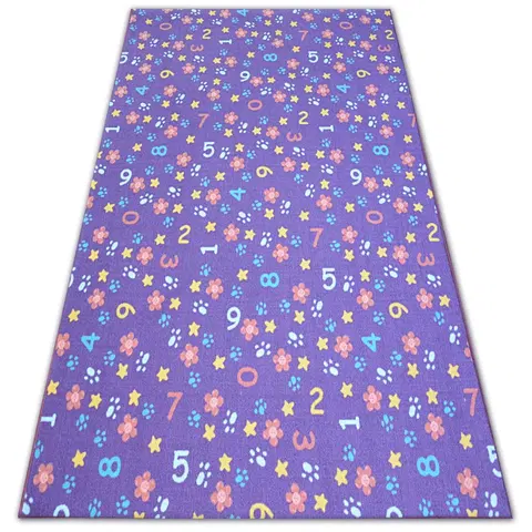 Koberce a koberečky Dywany Lusczow Dětský kusový koberec NUMBERS fialový, velikost 200x400