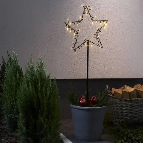 Vánoční venkovní dekorace STAR TRADING Spiky LED dekorativní hvězda pro exteriér, baterie