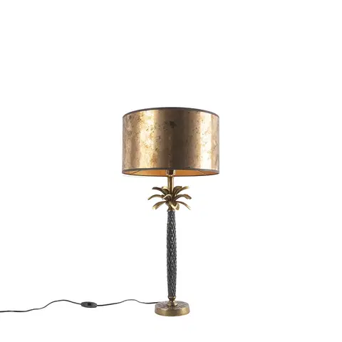 Stolni lampy Art Deco stolní lampa bronzová s bronzovým odstínem 35 cm - Areka