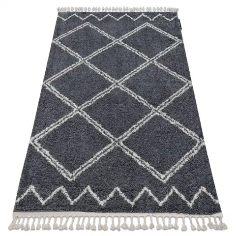 Koberce a koberečky Dywany Lusczow Kusový shaggy koberec BERBER ASILA šedý, velikost 180x270