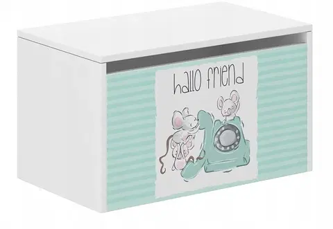 Truhly a komody Dětský úložný box se třemi myškami 40x40x69 cm