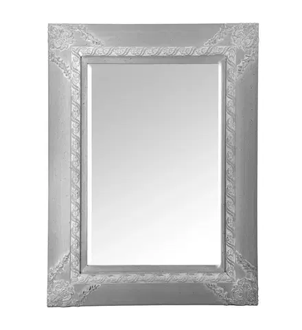 Luxusní a designová zrcadla Estila Luxusní vintage obdélníkové zrcadlo Ancilla s tlustým hliněným rámem v šedo-bílém provedení 120cm