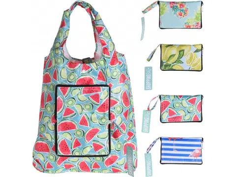 Nákupní tašky a košíky PROHOME - Taška nákupní skládací různé dekory