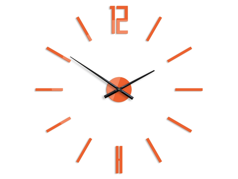 Nalepovací hodiny ModernClock 3D nalepovací hodiny Carlo oranžové
