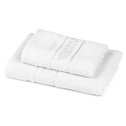 Ručníky 4Home Sada Bamboo Premium osuška a ručník bílá, 70 x 140 cm, 50 x 100 cm