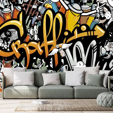 Samolepící tapety Samolepící tapeta graffiti na cihlové zdi