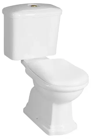 Záchody KERASAN RETRO WC kombi, zadní odpad, bílá-bronz WCSET12-RETRO-ZO