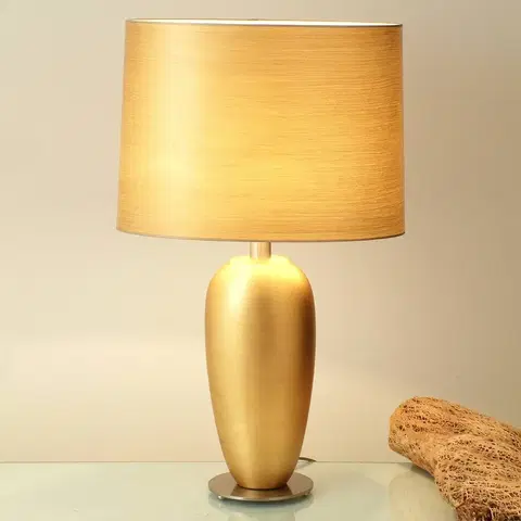 Stolní lampy Holländer Klasická stolní lampa EPSILON zlatá, výška 65 cm