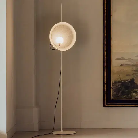 Stojací lampy Milan Iluminación Milan Drátěná stojací lampa Ø 38 cm v barvě norka