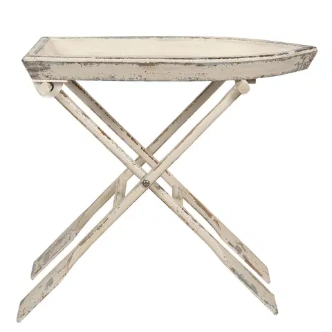 Konferenční stolky Rozkládací dřevěný stůl v designu pramice s pádly - 70*39*64 cm Clayre & Eef 50402