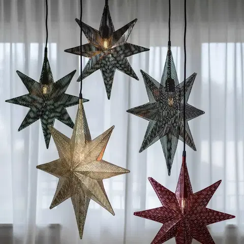 Vánoční světelná hvězda PR Home PR Home Ozdobná hvězda Capella, osmicípá, stříbrná 40 cm