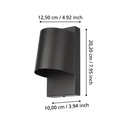 Venkovní nástěnná svítidla EGLO LED venkovní nástěnné svítidlo Stagnone, černá