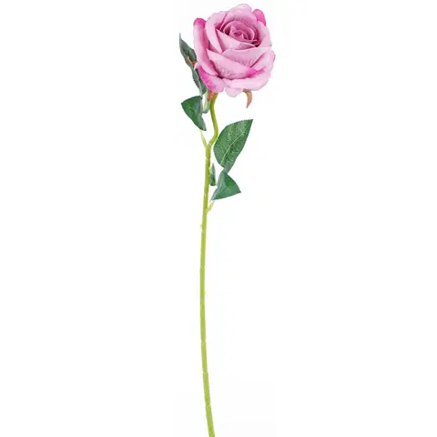 Květiny Umělá růže tmavě růžová, 51 cm