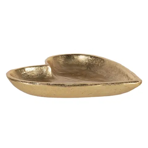 Talíře Zlatý dekorativní talíř z hliníku ve tvaru srdce  M - 17*17*2 cm Clayre & Eef 6AL0052
