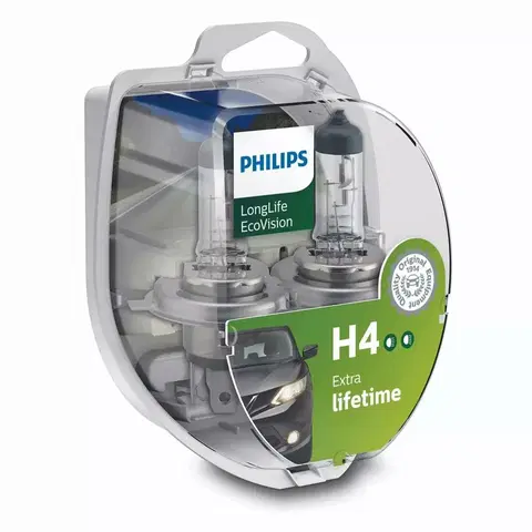 Autožárovky Philips H4 12V 60/55W P43t LongLife EcoVision 2ks Philips 12342LLECOS2