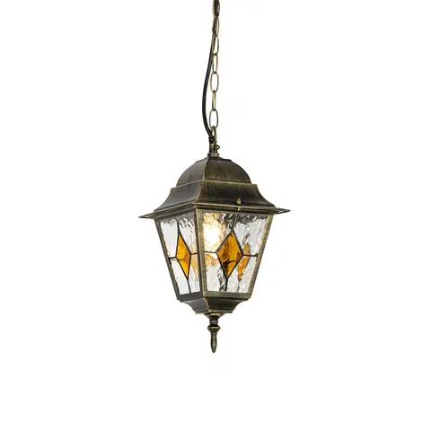 Venkovni zavesna svitidla Vintage venkovní závěsná lampa starožitná zlatá - Antigua