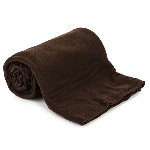 Přikrývky Jahu Fleecová deka UNI tmavě hnědá, 150 x 200 cm