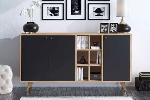 Komody Sofahouse Designová komoda Cadilyn 140 cm černá