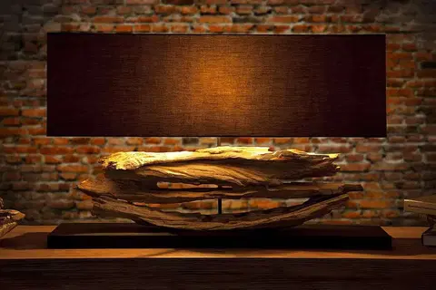Stolní lampy LuxD 17137 Stolní lampa z naplaveného dřeva Lake černá
