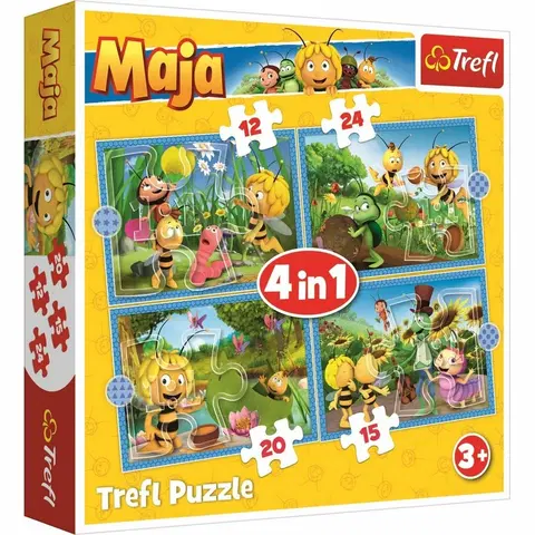 Puzzle Trefl Puzzle Včelka Mája Dobrodružství 4v1 (12,15,20,24 dílků)