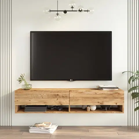 Obývací stěny a sestavy nábytku Televizní stolek FR11 borovice atlantic