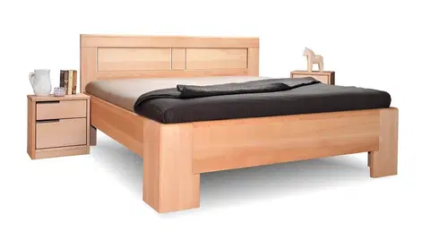 bez úložného prostoru Zvýšená postel z masivu HOLLYWOOD 2, masiv buk