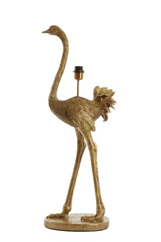 Lampy Bronzová antik stolní lampa pštros Ostrich bronze - 38*27*95 cm / E27 Light & Living 1737018
