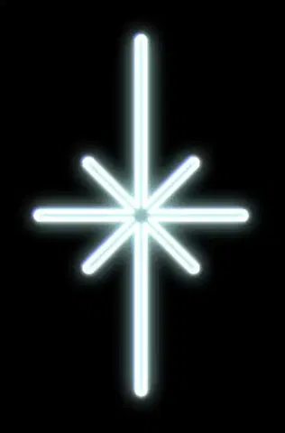 LED venkovní PROFI motivy DecoLED LED světelný motiv hvězda polaris, závěsná,26 x 45 cm, ledově bílá